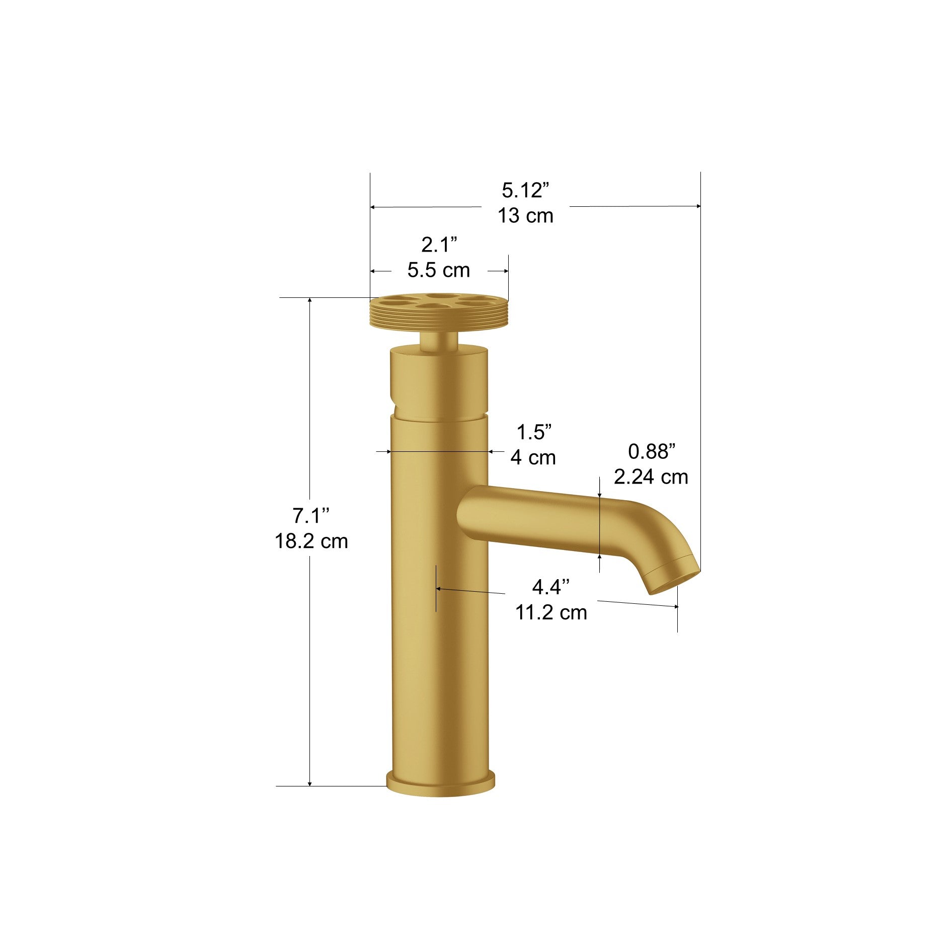 Ancona Nova Series Single Lever Bathroom Faucet in Brushed Titanium Gold