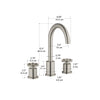 Ancona Nova Series Widespread Bathroom Faucet in Brushed Nickel