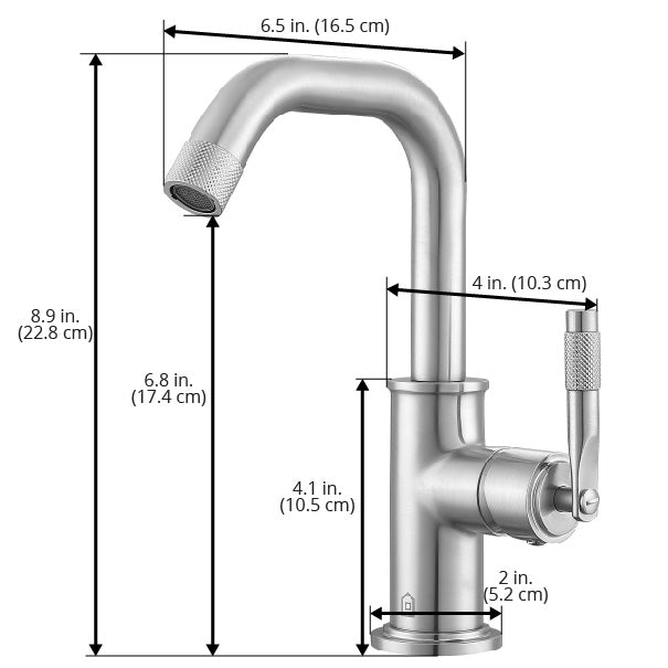 Ancona Industria Series Single Lever Bathroom Faucet in Brushed Nickel