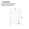 Ancona porte-serviettes chauffant électrique Comfort 6 à 6 barres en blanc