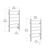 Chauffe-serviettes électrique (câblé et sur prise) Comfort Dual à six barres en acier inoxydable poli