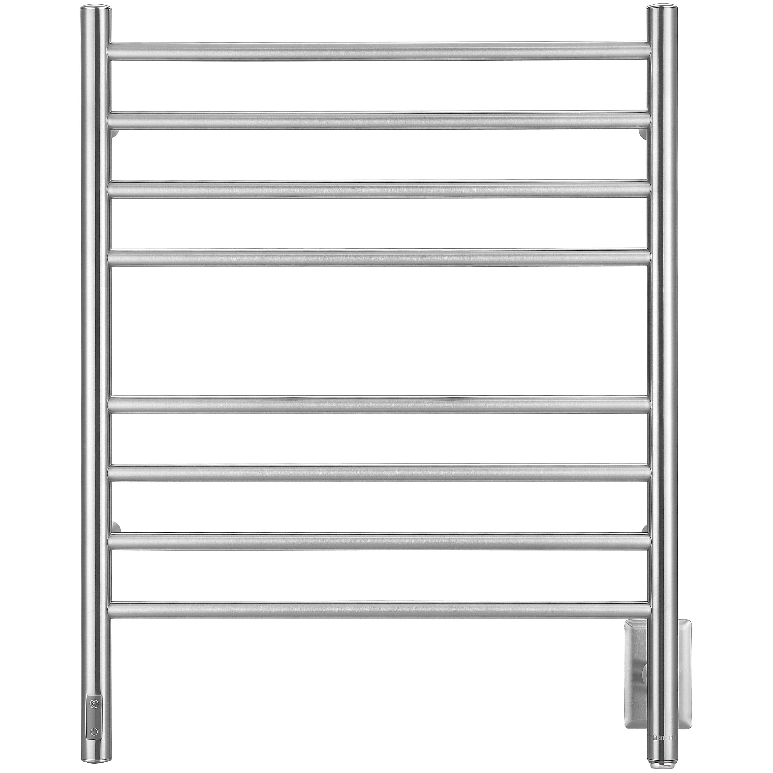 Prestige OBT 8-Bar Wall Mounted Towel Warmer with Integrated On-Board Timer in Brushed Stainless Steel