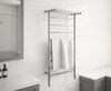 Piazzo OBT - 8 Bar Dual Wall Mount Towel Warmer with Integrated On-Board Timer in Polished Stainless Steel