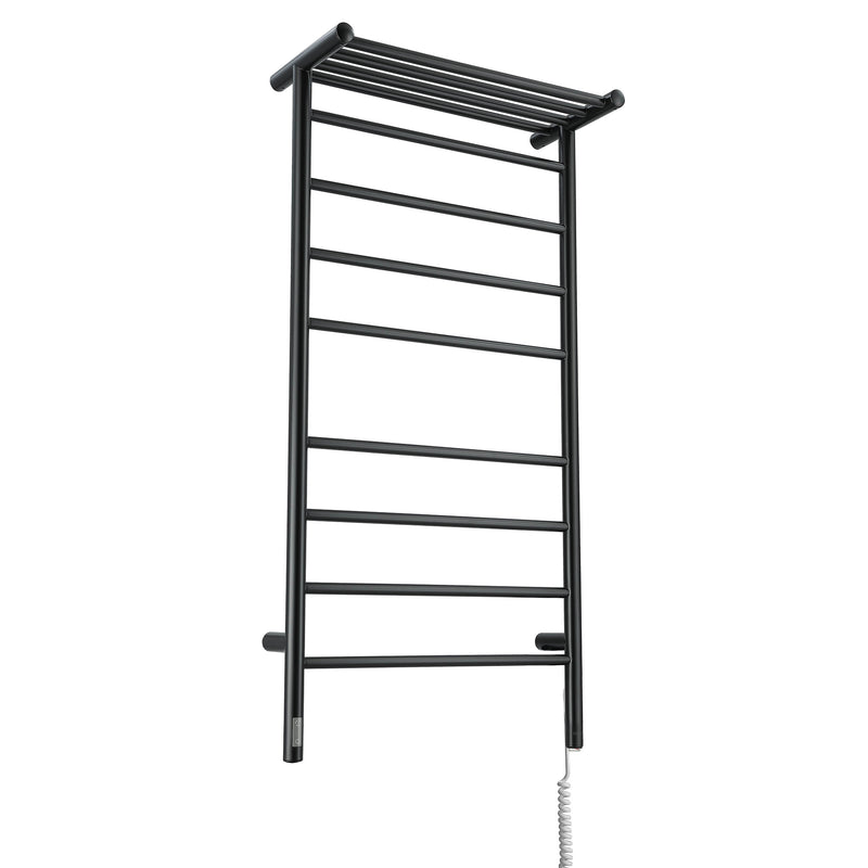 Ancona Piazzo OBT - 8 Bar Dual Wall Mount Towel Warmer with Integrated On-Board Timer in Matte Black