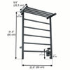 Miazzo 5-Bar Electric Wall Mount Plug-In and Hardwire Towel Warmer with Shelf in Matte Black