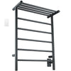 Ancona Miazzo 5-Bar Wall Mount Plug-In and Hardwire Towel Warmer with Shelf, and WiFi Timer in Matte Black