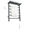 Ancona Miazzo 5-Bar Wall Mount Plug-In and Hardwire Towel Warmer with Shelf, and WiFi Timer in Matte Black
