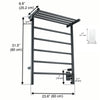 Ancona Miazzo 5-Bar Wall Mount Plug-In and Hardwire Towel Warmer with Shelf, and WiFi Timer in Matte Black