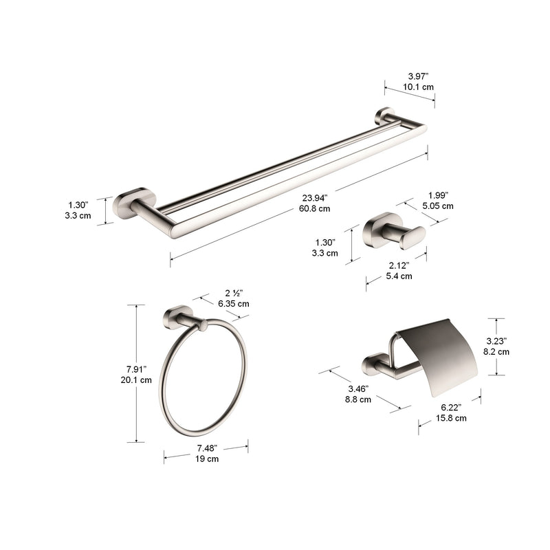 Accessoires de salle de bain Aria nickel brossé