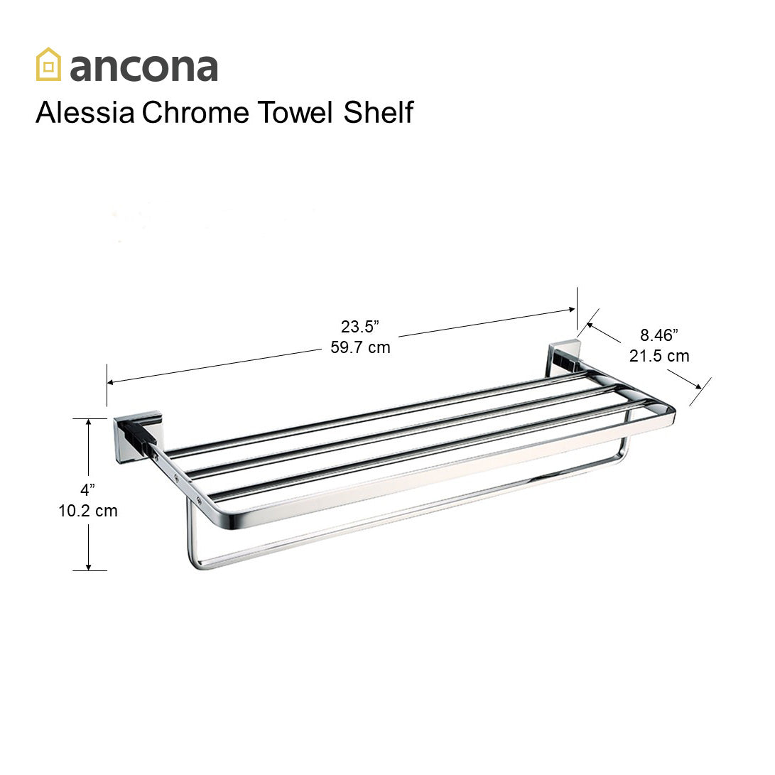 Alessia Chrome Towel Shelf