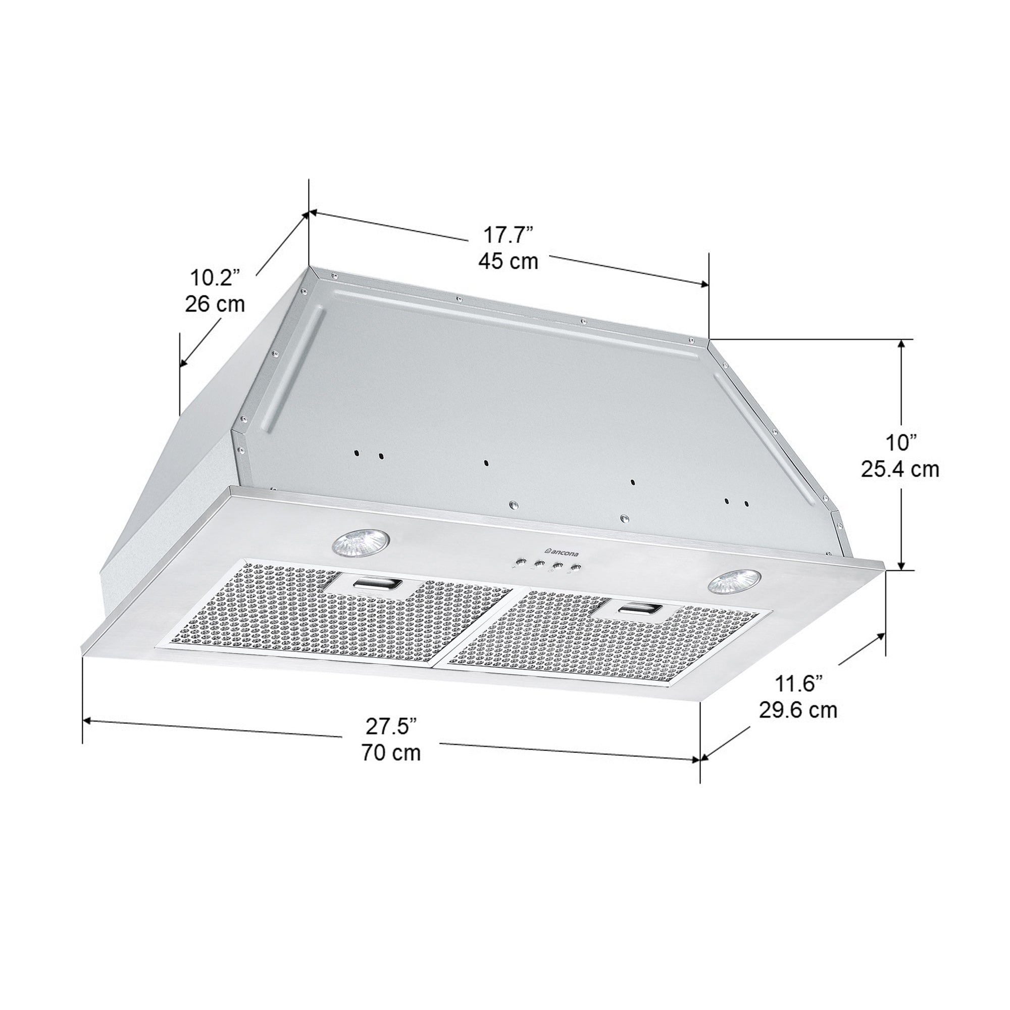 Hotte de cuisine 28 in. Inserta II