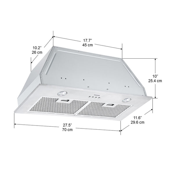 Hotte de cuisine 28 in. Inserta II