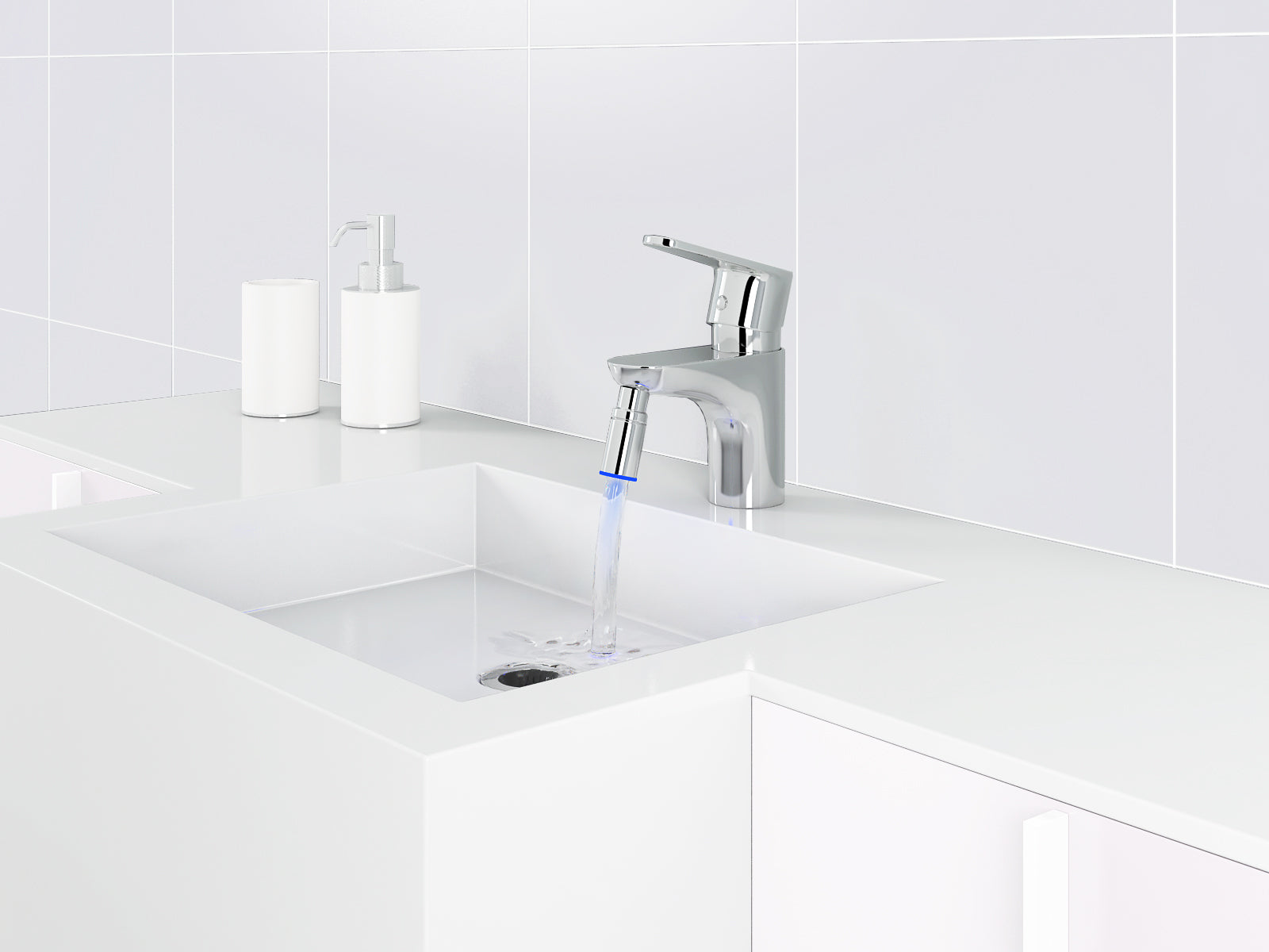 Sola Bathroom Chrome Faucet with LED Light