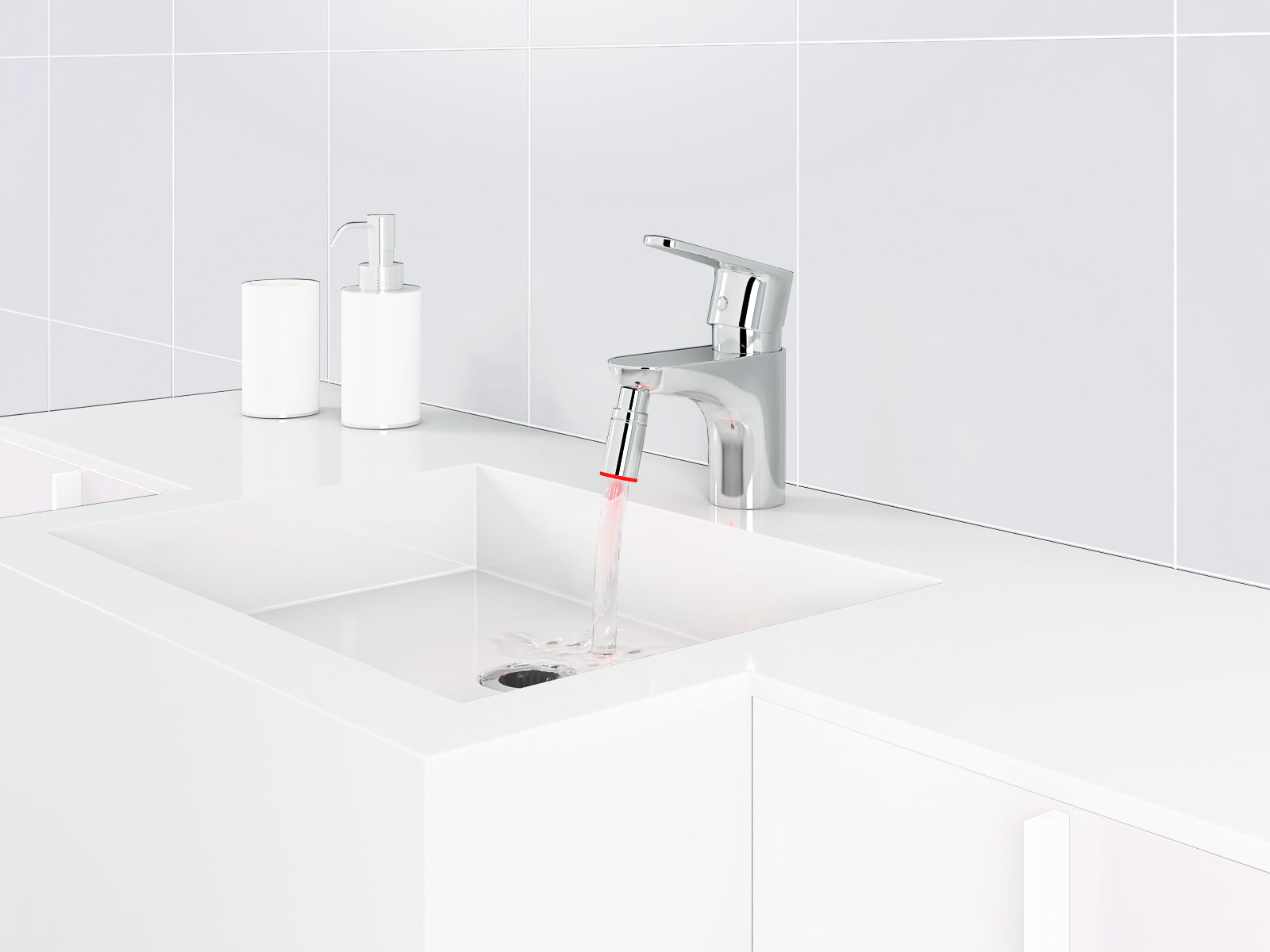 Sola Bathroom Chrome Faucet with LED Light