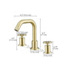 Ancona Industria Widespread Hexagonal Two-Handle 3-Hole Bathroom Faucet in Brushed Champagne Gold