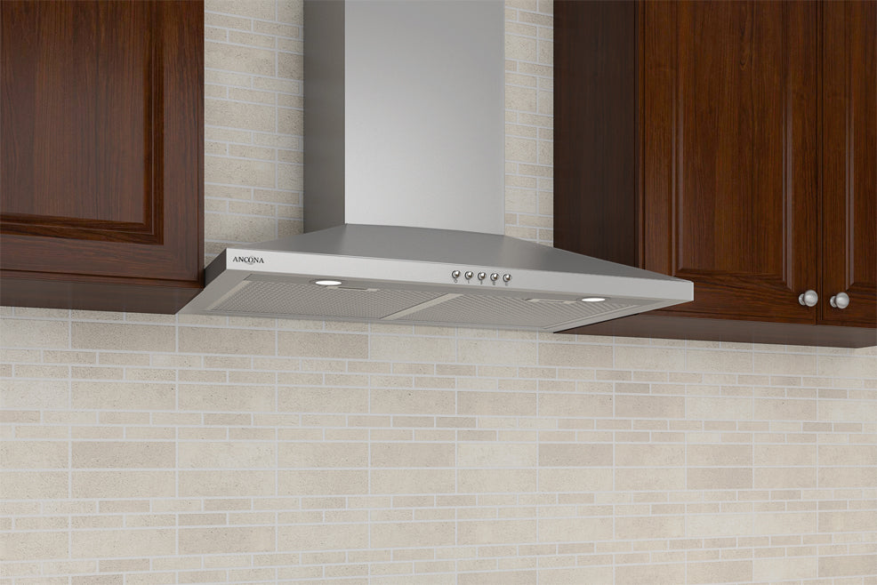 WPW430 30 in. Wall Mounted Pyramid Style Range Hood in Stainless Steel