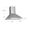 Wall Chef LED 30 in. 600 CFM Ducted Wall Mount Range Hood