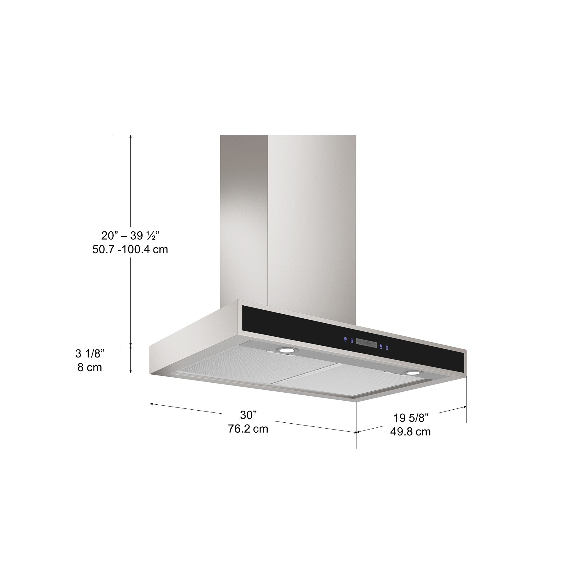 WRP430 30 in. Convertible Wall Mounted Range Hood with LED Lights in Stainless Steel