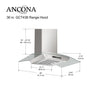 GCT436 36 in. Wall Mounted Range Hood with a Stainless Steel Body and Glass Canopy
