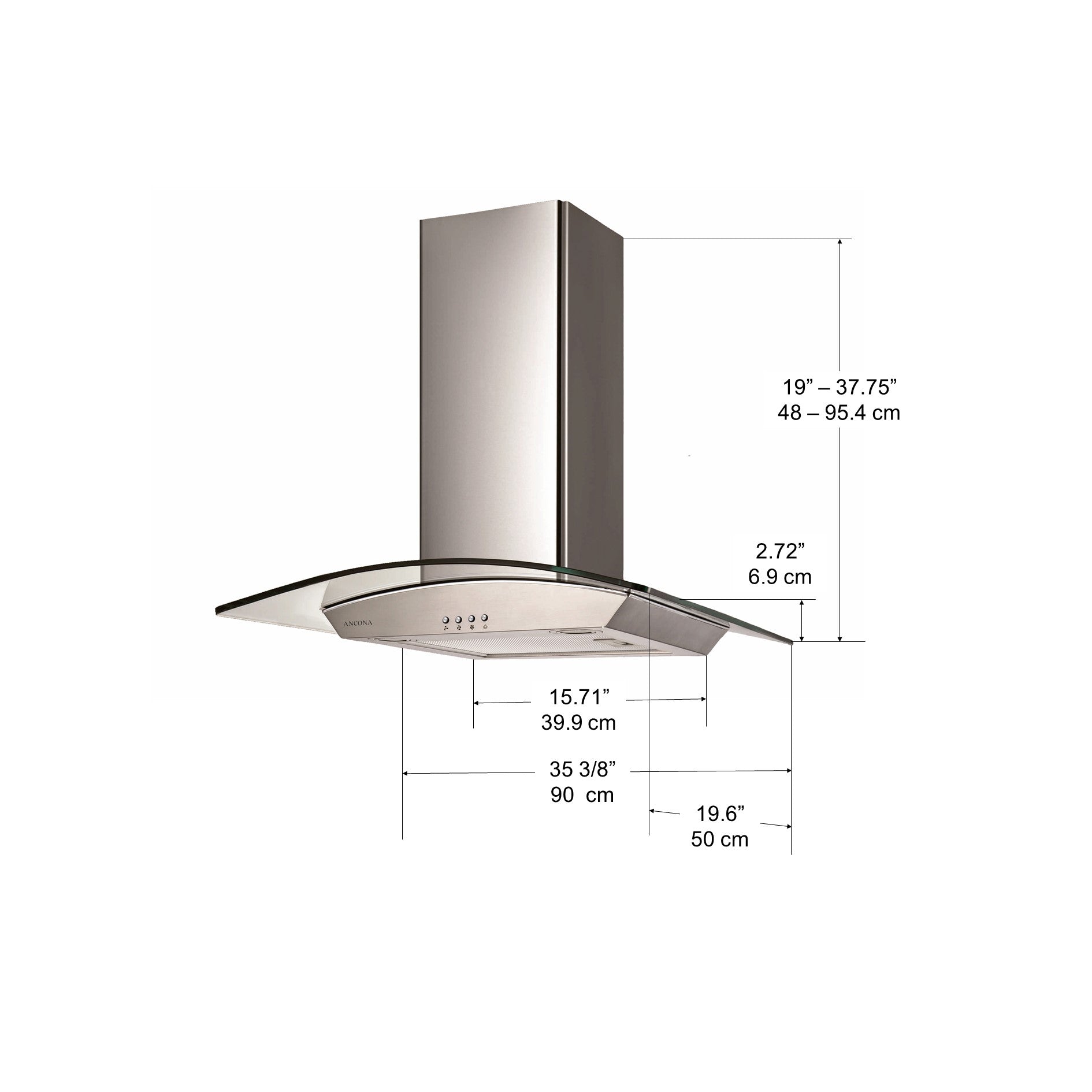 GCP436 36 in. Wall-Mounted Convertible Range Hood in Stainless Steel