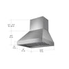 WPRO30 Wall Mount 30 in. Pyramid Ducted Range Hood