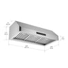 36 in. Pro Series Turbo Undercabinet Range Hood in Stainless Steel with Night Light Feature