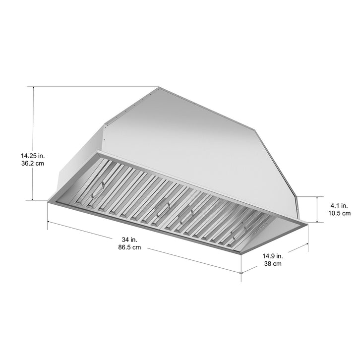 Pro Insert 34 in. Range Hood with LED lights