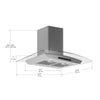 Noturna IG 30 in. Island Glass Range Hood in Stainless Steel with Night Light Feature