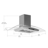 Noturna IG 36 in. Island Glass Range Hood in Stainless Steel with Night Light Feature