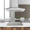 30-inch Convertible Island Glass Canopy Range Hood in Stainless Steel with Auto Night Light