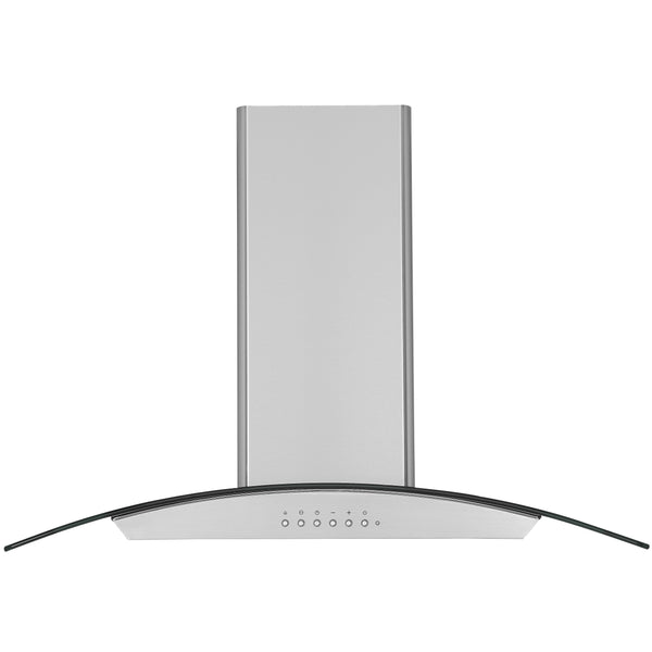 36-inch Convertible Island Glass Canopy Stainless steel