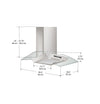 GCD436 36 in. Convertible Glass Canopy 400 CFM Ducted Wall Mount Range Hood
