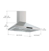 WPNL630 30 in. Wall Mount Pyramid Range Hood in Stainless Steel with Night Light Feature