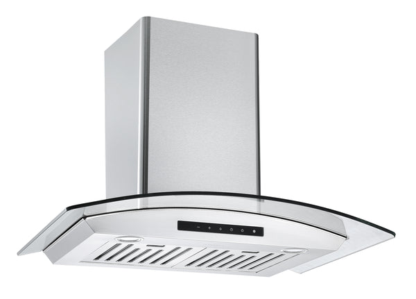 GCL630 30 in. Wall Mount Glass Canopy Range Hood in Stainless Steel with Night Light Feature