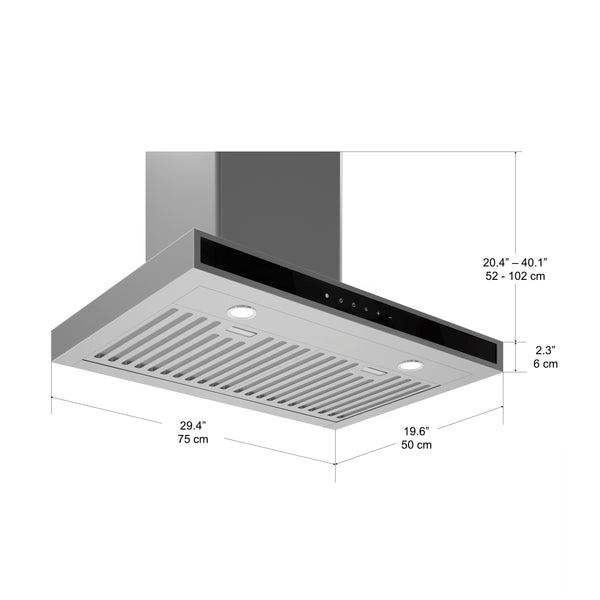 WRC630 30 in. Wall-Mounted Rectangular Range Hood in Stainless Steel with Night Light Feature