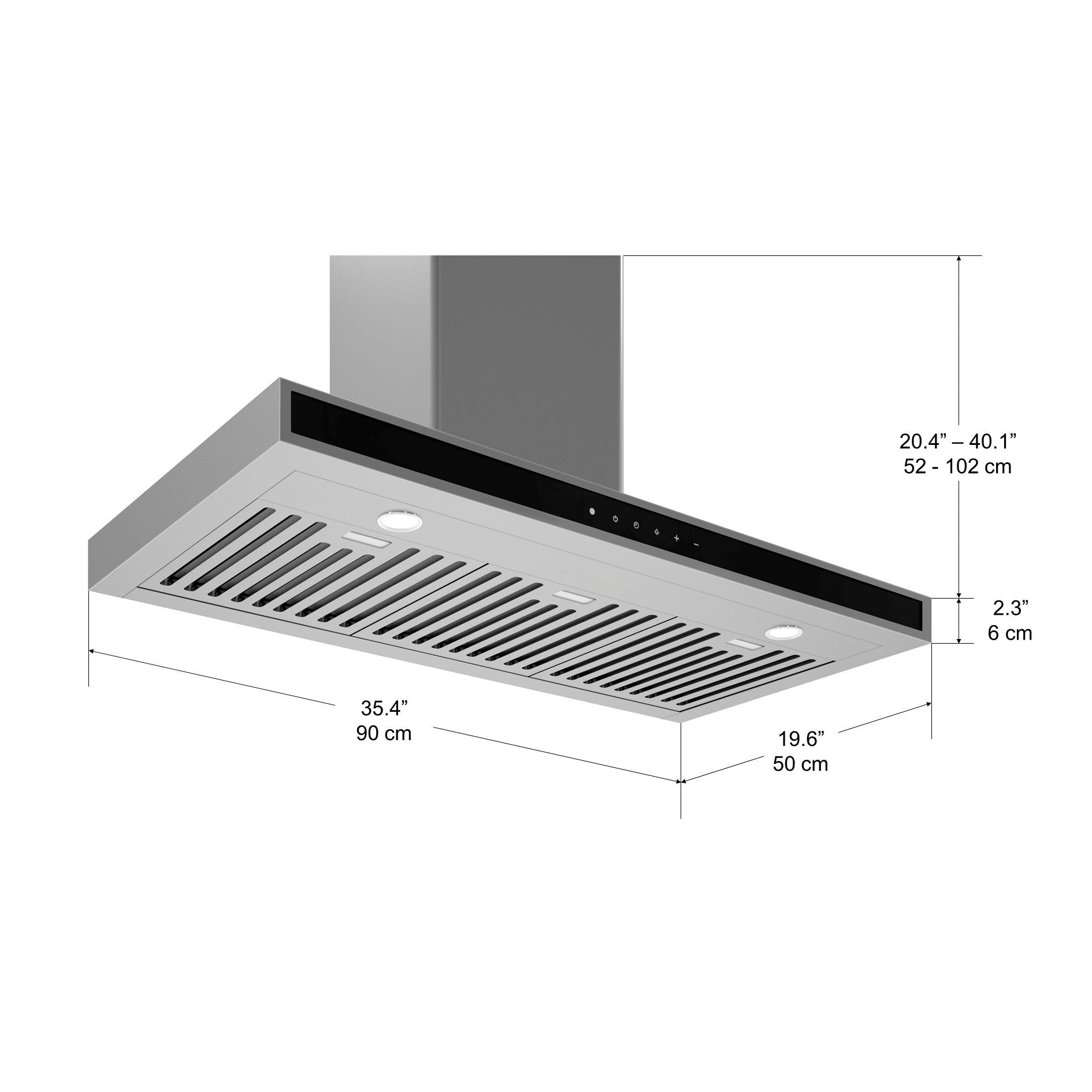 WRC636 36 in. Wall-Mounted Rectangular Range Hood in Stainless Steel with Night Light Feature