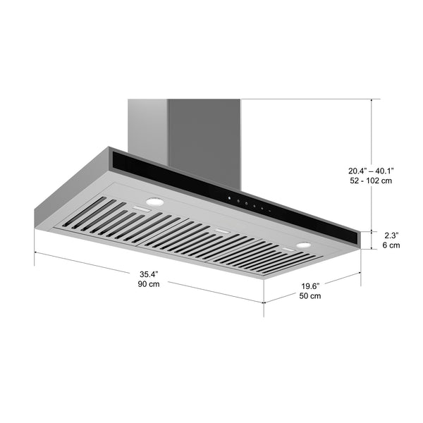 WRC636 36 in. Wall-Mounted Rectangular Range Hood in Stainless Steel with Night Light Feature