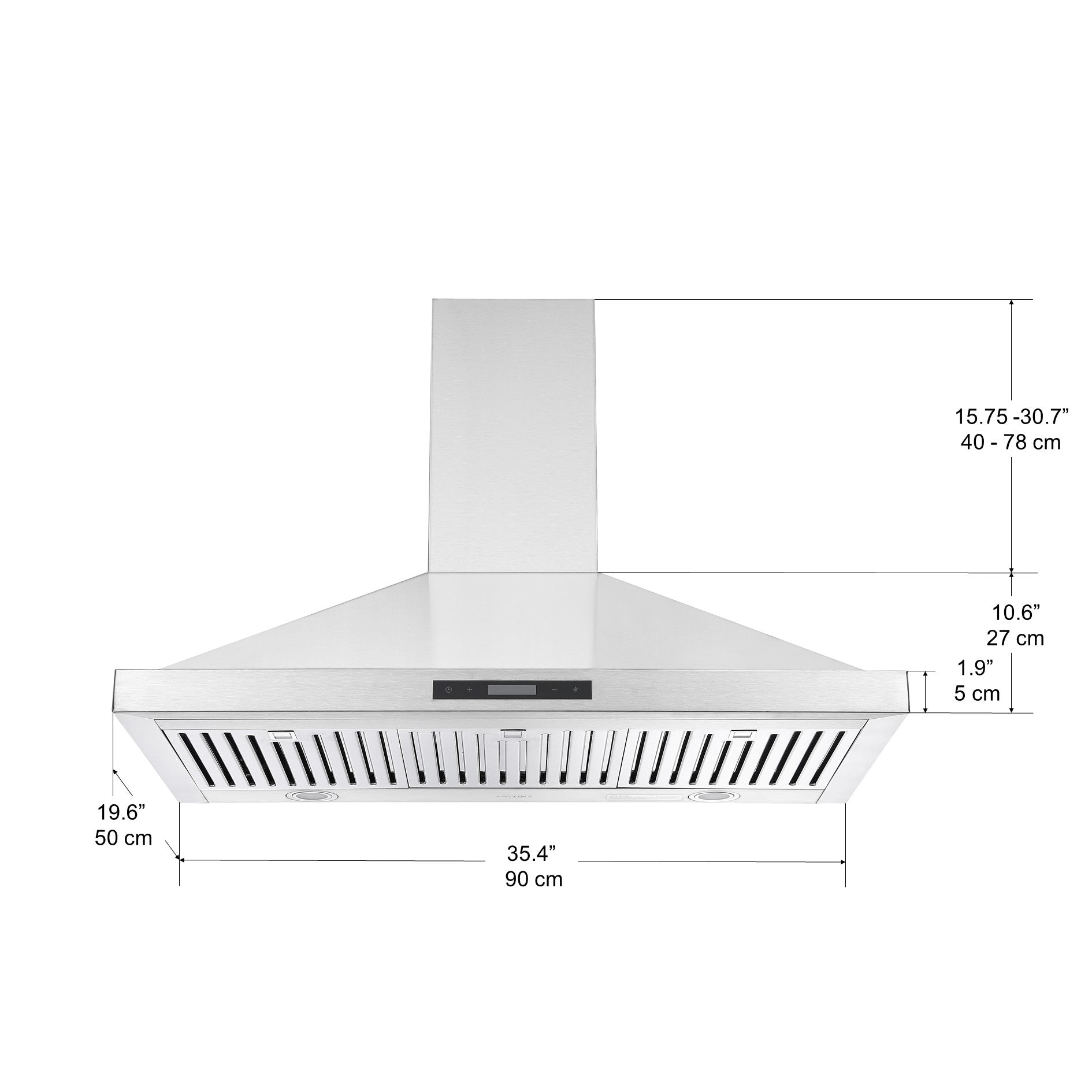 WPB636 36 in. Wall Mount Pyramid Range Hood in Stainless Steel