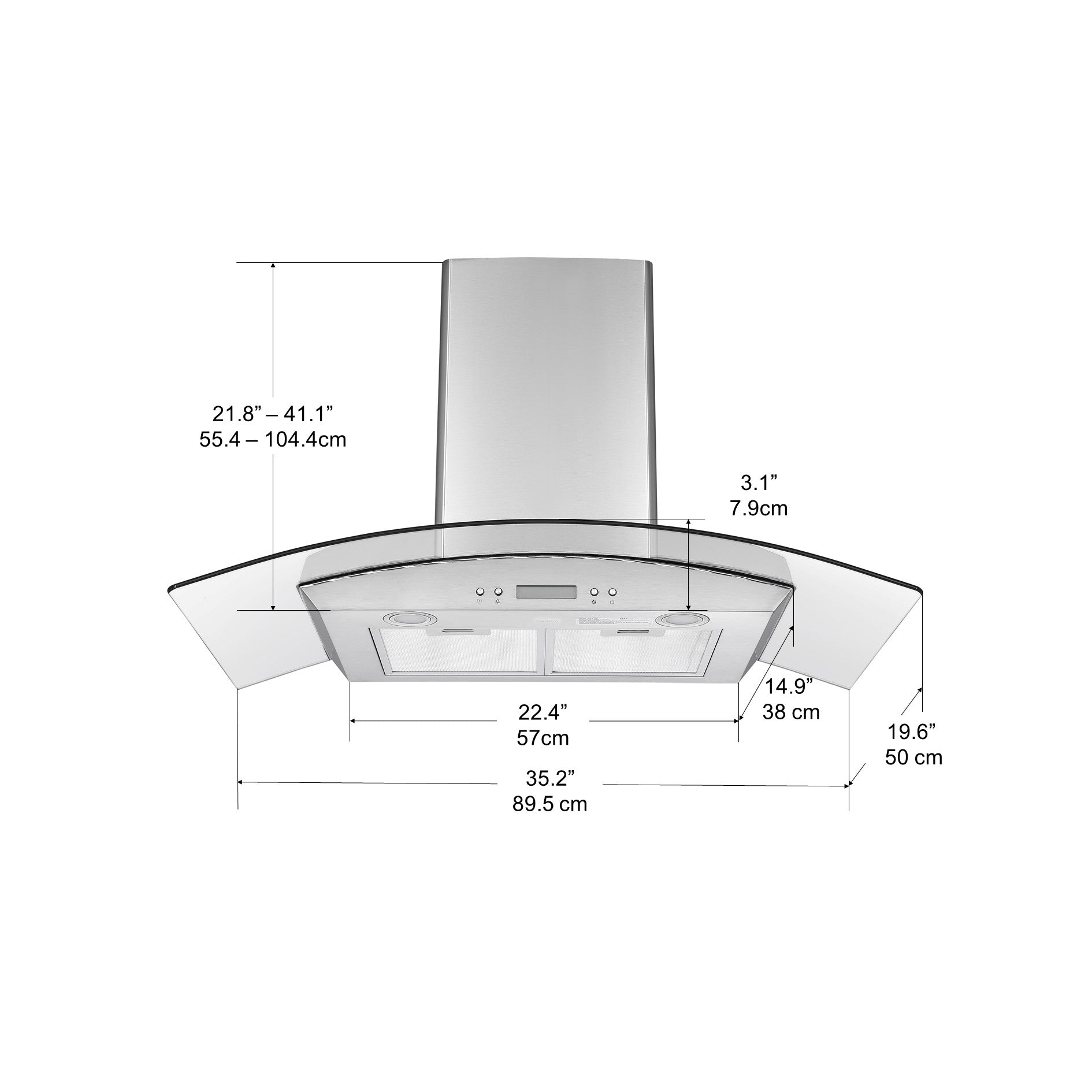GCHD436 36 in. Glass Canopy Range Hood in Stainless Steel