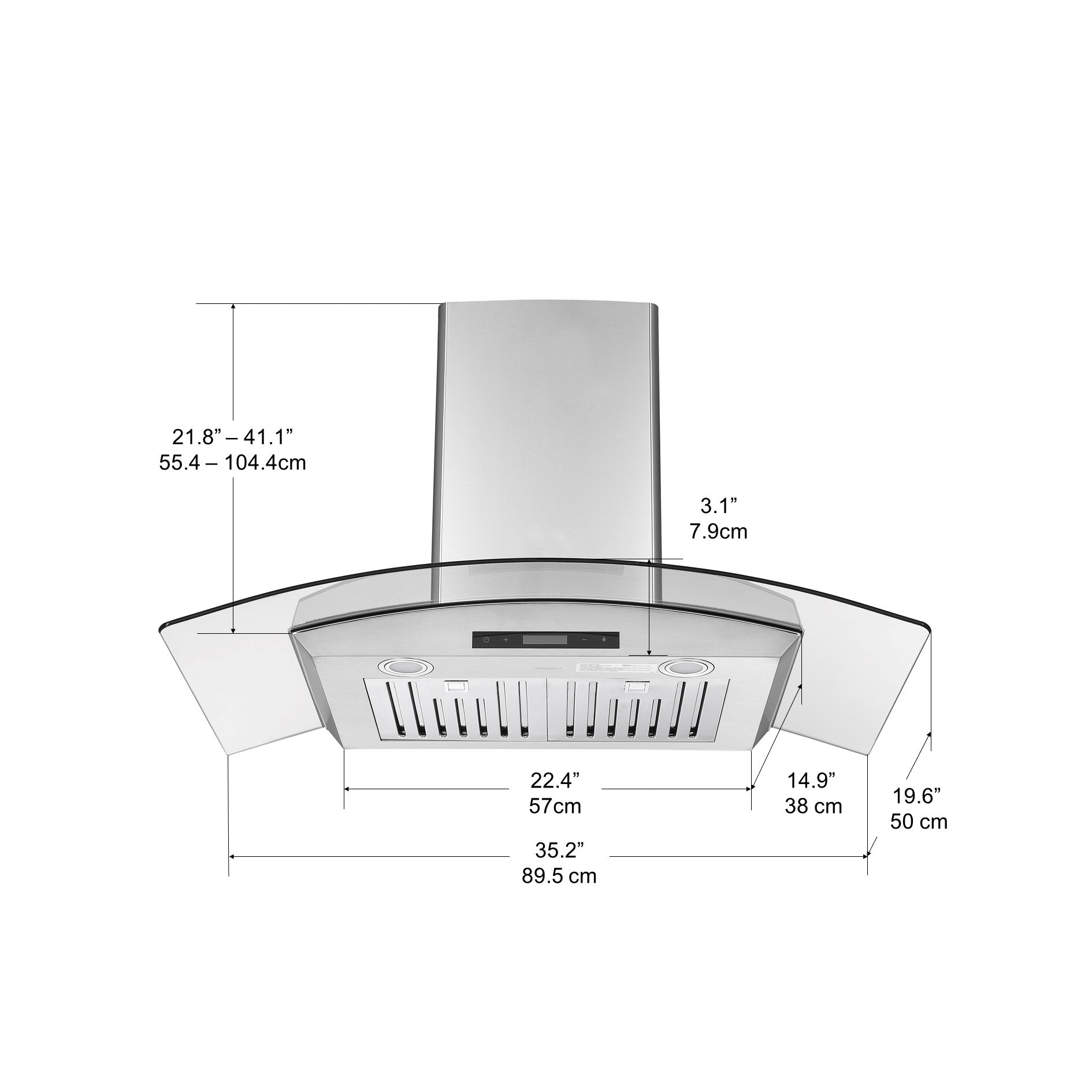 GCB636 36 in. Glass Canopy Range Hood in Stainless Steel