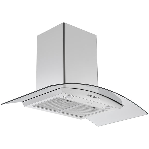 36 in. Convertible Wall-Mounted Glass Canopy Range Hood in Stainless Steel