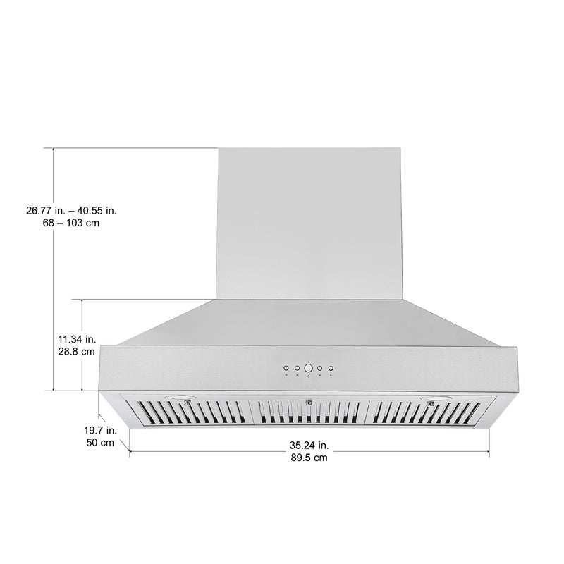 36 in. Pro Series Wall-Mounted Pyramid Range Hood in Stainless Steel