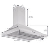 Ancona Convertible 30 in. Vintage Style Wall Pyramid Range Hood in Stainless Steel