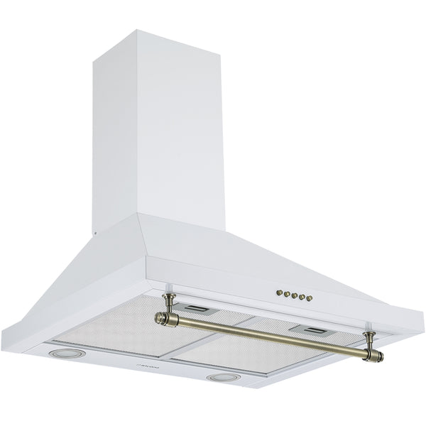 Ancona Vintage Style 24 in. Convertible Wall Pyramid Range Hood in White