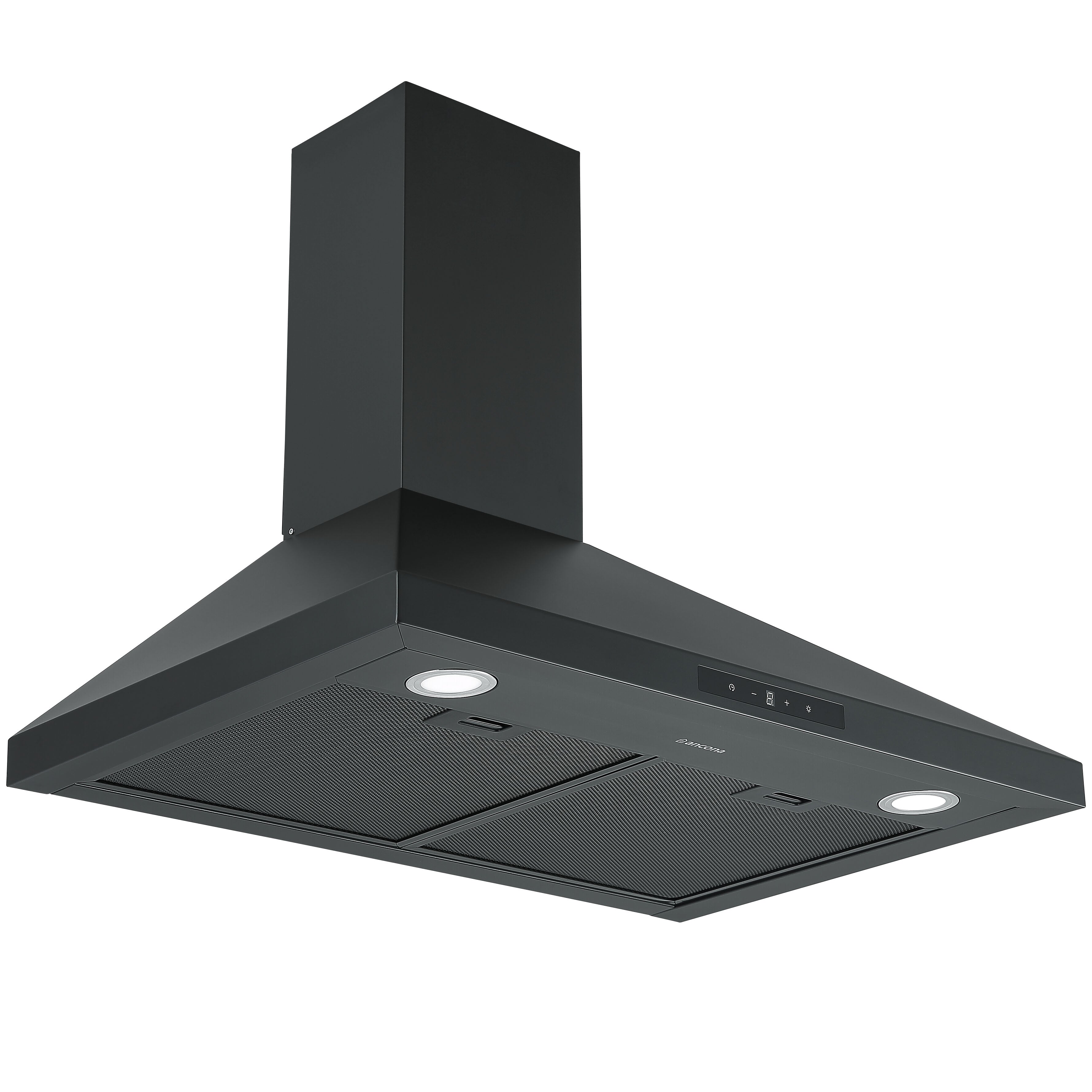 Ancona 30 in. Convertible Wall-Mounted Pyramid Range Hood in Matte Black