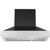 Ancona Pro 36” 600 CFM Wall Mount Pyramid Range Hood in Black and Stainless Steel