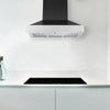 Ancona Pro 36” 600 CFM Wall Mount Pyramid Range Hood in Black and Stainless Steel
