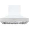 Ancona Pro 36” 600 CFM Wall Mount Pyramid Range Hood in White and Stainless Steel