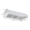 Ancona 36” 440 CFM Ducted Under Cabinet Range Hood in Stainless Steel