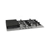 Ancona 30 in. Gas Cooktop in Stainless Steel with 5 Burners and Cast Iron Griddle